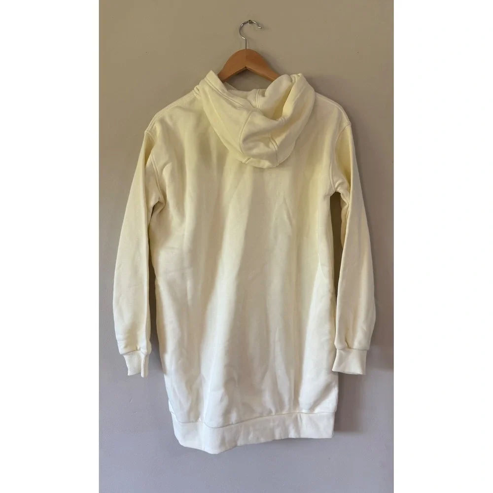 Nike Kids Youth XL Oversized Fit Hoodie Cream Gold Metallic Logo Long Length